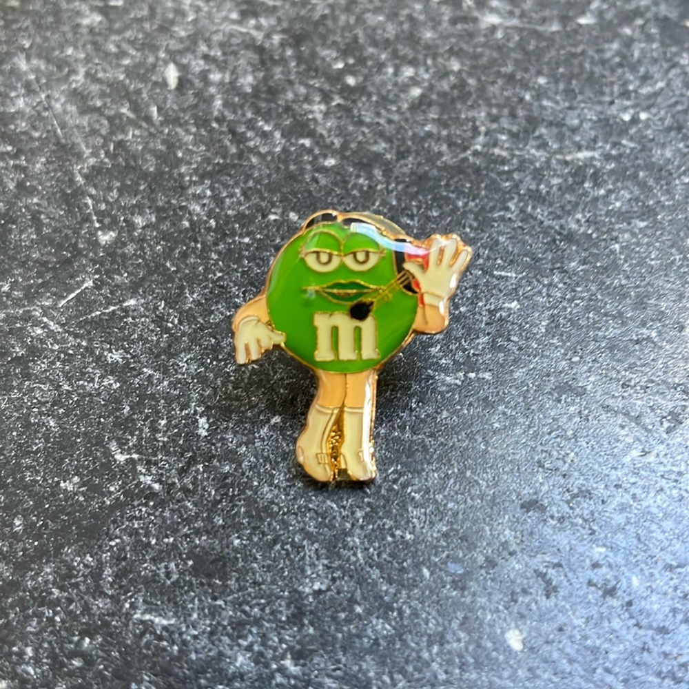 Vintage green M&M pin